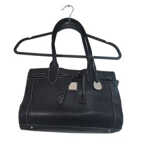 Dooney & Bourke Black Leather Satchel Shoulder bag Purse Neutral Classic Office